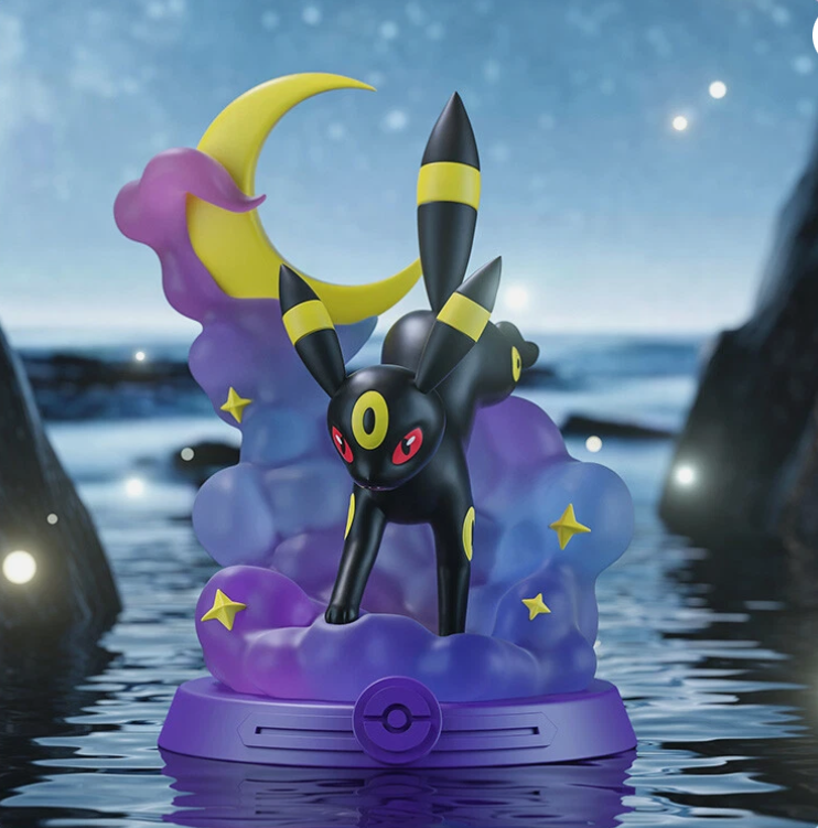 Animated character with black, yellow, and purple colors on a starry night background