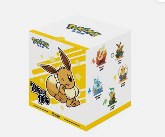 Pokémon trading card game box with Eevee illustration on a white background