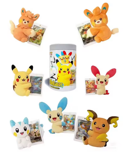 Pokémon Cheek Plush & Card Display Blind Box (Chinese) – Mystery Plush & Cards
