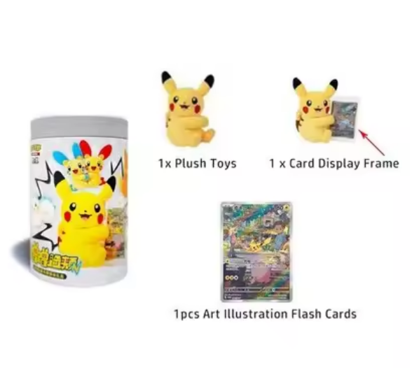 Pokémon Cheek Plush & Card Display Blind Box (Chinese) – Mystery Plush & Cards