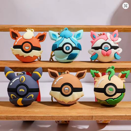Themed Pokeball Keychains
